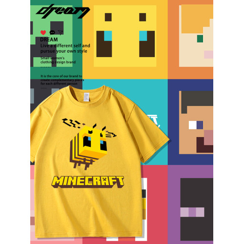 我的世界Minecraft聯名短袖男t恤2025新款兒童dream半袖成人衣服