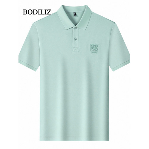 品牌刺綉軍綠色莫代爾冰絲polo衫男短袖t恤2025夏款青年戶外運動