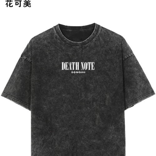 LIGHT YAGAMI夏季新款美式復古潮牌男t恤純棉寬松短袖T恤情侶上衣