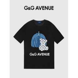 G&G AVENUE 夏季純棉短袖男t恤潮流寬松重磅男士體恤顯瘦半袖上衣