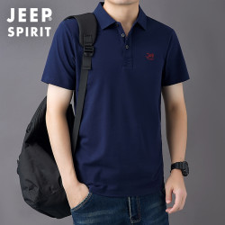jeep吉普2025新品大碼男裝夏季吸汗短袖男t恤polo衫翻領半袖杉