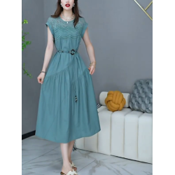 時尚十三行連衣裙女夏季2025年奢華優雅洋氣顯瘦韓版寬松長款裙子