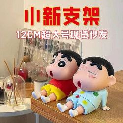 蠟筆小新手機支架懶人網紅動漫手辦q版潮玩禮物擺件公仔聯名可攜式