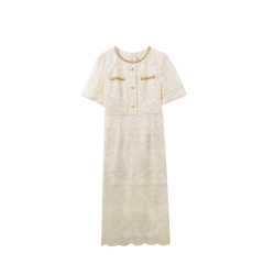 【左可莎】小衆設計感連衣裙女夏高級感氣質收腰顯瘦短袖裙子女