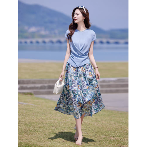 國際大牌聲瑪施2025夏新款真絲桑蠶絲連衣裙女高級氣質顯瘦兩件套