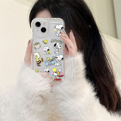 卡通史努比iPhone17promax手機殼蘋果14透明13/12精孔防摔11氣墊