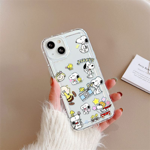 卡通史努比iPhone17promax手機殼蘋果14透明13/12精孔防摔11氣墊