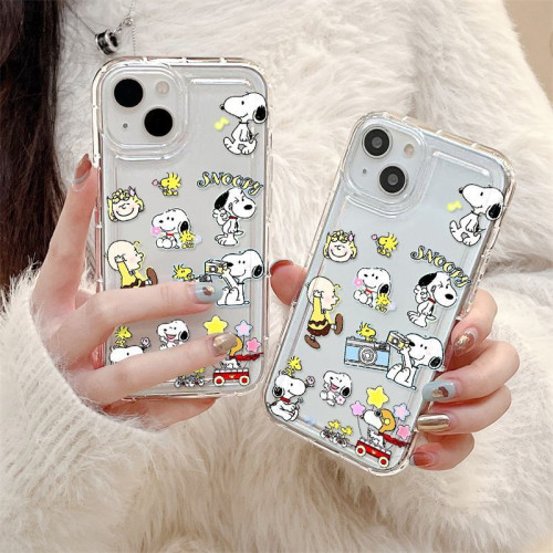 卡通史努比iPhone17promax手機殼蘋果14透明13/12精孔防摔11氣墊