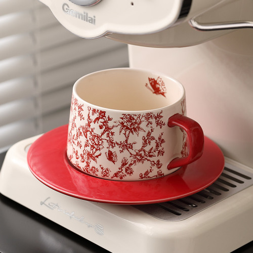 特別好看精緻咖啡杯陶瓷高級感中古杯子馬克杯下午茶杯碟套裝 特別好看精緻咖啡杯陶瓷高級感中古杯子馬克杯下午茶杯碟套裝