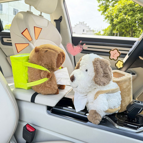 車用紙巾盒卡皮巴拉多功能垃圾桶扶手箱收納二合一汽車卡通抽紙盒 車用紙巾盒卡皮巴拉多功能垃圾桶扶手箱收納二合一汽車卡通抽紙盒