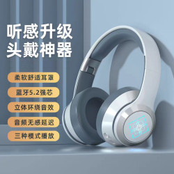 新款頭戴式LED燈發光藍牙耳機全包耳HIFI重低音無線電競耳麥