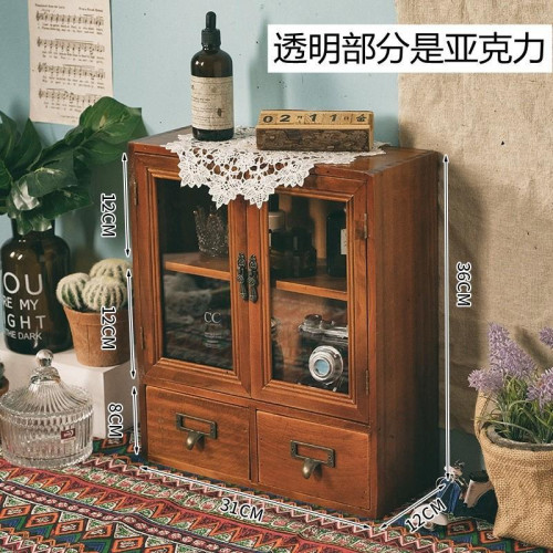 復古牆上牆壁儲物置物櫃床頭置物架壁掛式壁櫃小收納櫃子壁櫥掛牆