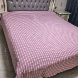 鄕淳布料 純棉精梳老粗布床單 色織兩面可用粗布格子條紋床單