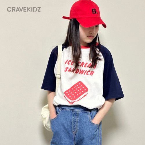 初中女生大童女童裝夏季短袖上衣時尚洋氣時髦插肩袖純棉t恤時尚