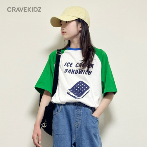 初中女生大童女童裝夏季短袖上衣時尚洋氣時髦插肩袖純棉t恤時尚