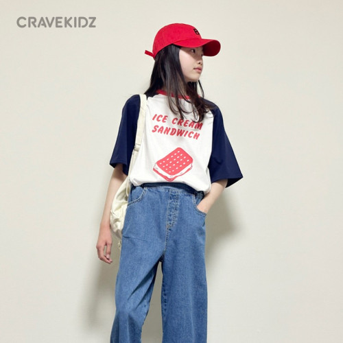初中女生大童女童裝夏季短袖上衣時尚洋氣時髦插肩袖純棉t恤時尚