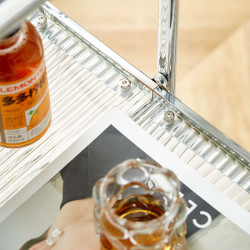 中古風玻璃小推車網紅ins客廳沙發邊幾小茶幾移動餐車折曡置韶意