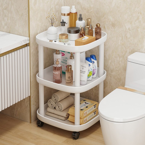 小推車置物架家用小茶幾落地雙層可移動客廳衛生間臥室床頭收納架