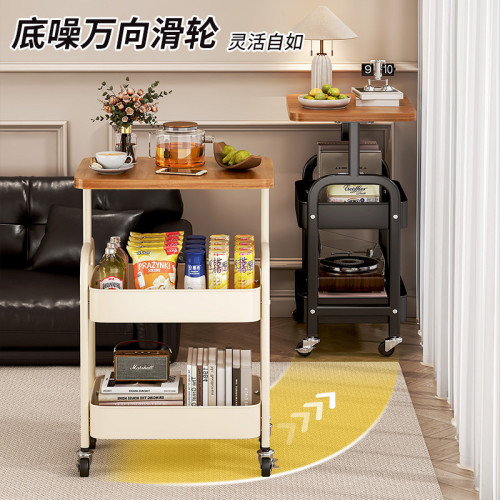 中古值置物架落地零食收納架可移動客廳臥床頭櫃高顔小推車小茶幾