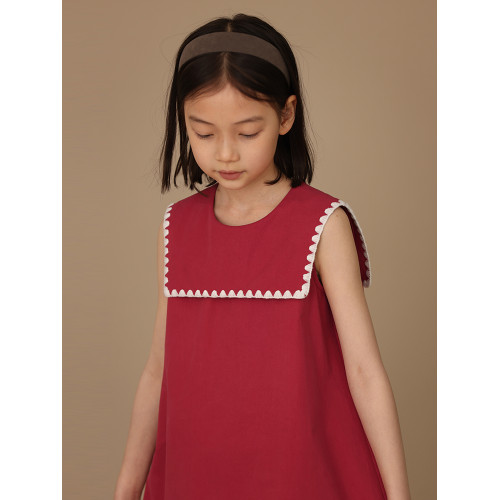 哈齒童裝兒童夏裝裙子節日生日禮服中大童背心裙紅色連衣裙女童夏