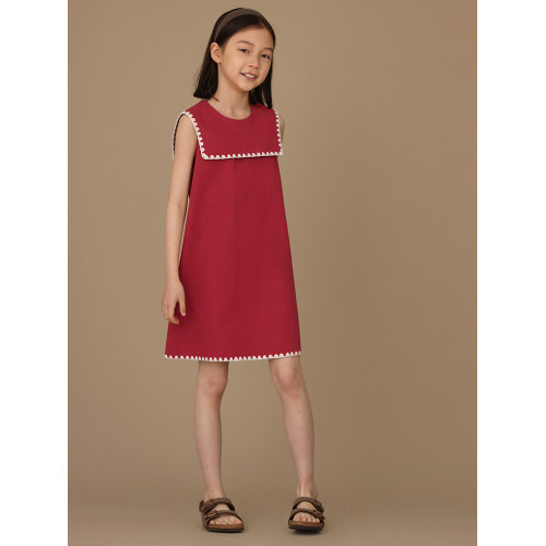 哈齒童裝兒童夏裝裙子節日生日禮服中大童背心裙紅色連衣裙女童夏