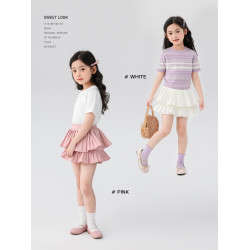 左西女童短裙夏裝兒童裙子2025新款百褶半身裙蛋糕裙女孩公主裙潮