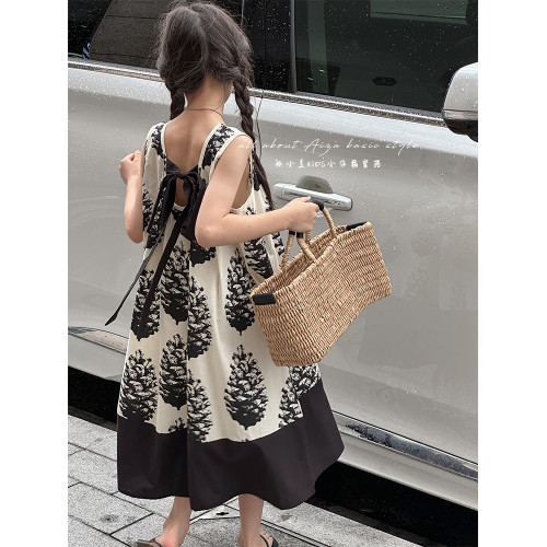 韓國童裝女童連衣裙夏裝2025新款兒童裙子童裝高級女孩夏天吊帶裙