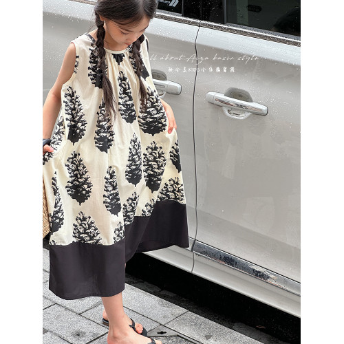 韓國童裝女童連衣裙夏裝2025新款兒童裙子童裝高級女孩夏天吊帶裙