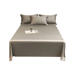 純棉200支新疆長絨棉床單100全棉貢緞被單枕套三件套純色裸睡床罩