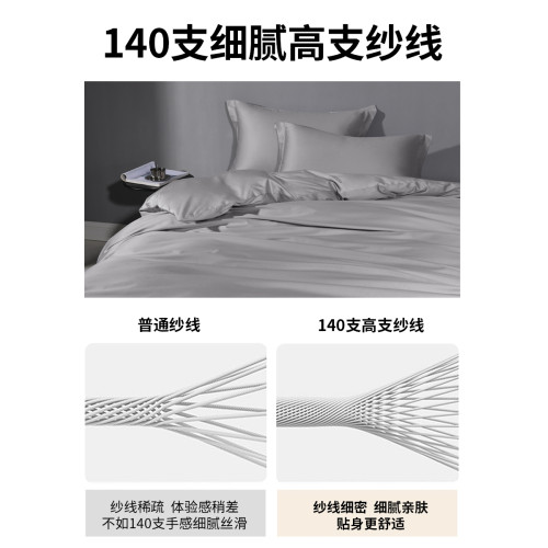 Limerence140支超級匹馬棉床單單件床笠純棉貢緞被套純色高檔床品
