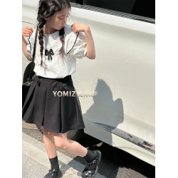 波拉bora韓國童裝氣質甜美女童短袖T恤2025春夏女孩飛袖上衣洋氣