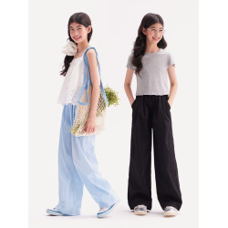 女童褲子濶腿褲夏季薄款兒童初中生女孩寬松休閒山本長褲大童夏裝