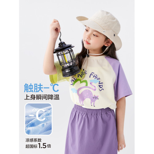 左西童裝女童T恤短袖夏季兒童夏裝套裝2025新款女孩大童半袖短裙