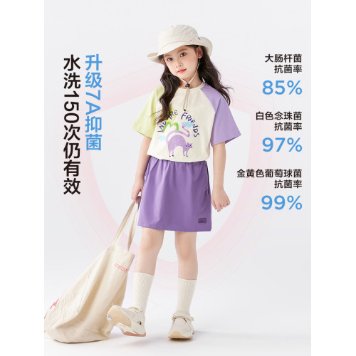 左西童裝女童T恤短袖夏季兒童夏裝套裝2025新款女孩大童半袖短裙