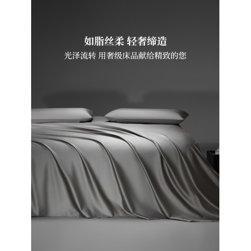 2025新款純色A類100支雙股長絨棉床單單件全棉純棉被單床笠三件套
