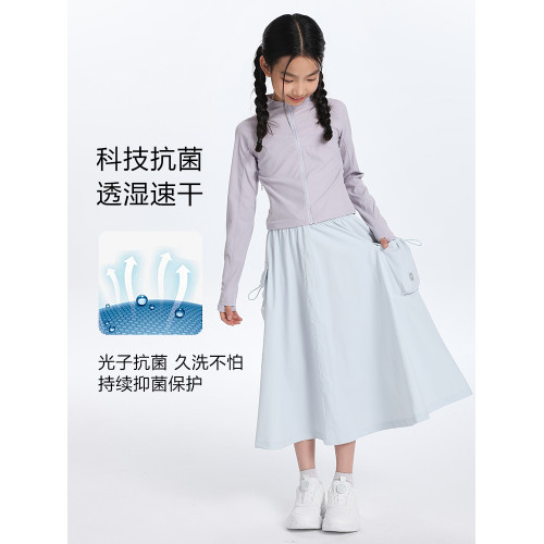 【速乾工裝裙】萌格格女童網球裙速乾透氣夏工裝風休閒涼感半身裙