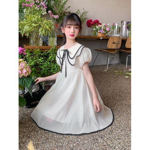 韓國女童連衣裙夏裝2024新款洋氣公主裙兒童夏天女孩夏季裙子大童