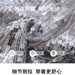 UNICORN女童25年夏季設計新款亮片流蘇半身裙時尚短裙演出百搭裙