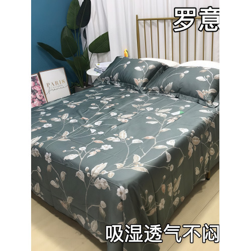 LF蘭精天絲數碼印花床單三件套萊賽爾纖維絲滑柔軟如真絲特價夏季