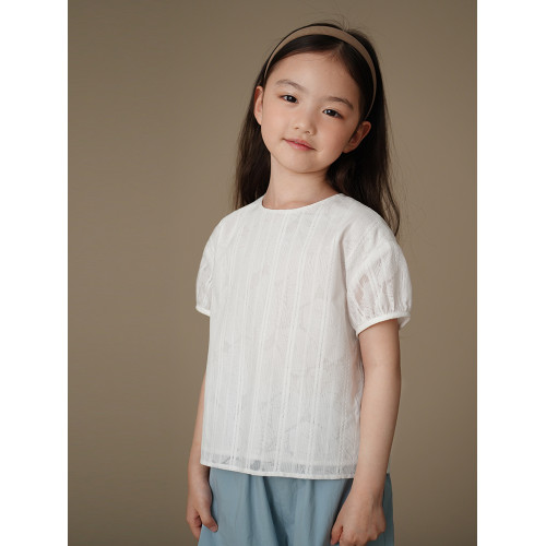 哈齒童裝夏季薄款兒童白襯衫韓版寬松短袖上衣女童夏裝新款中大童