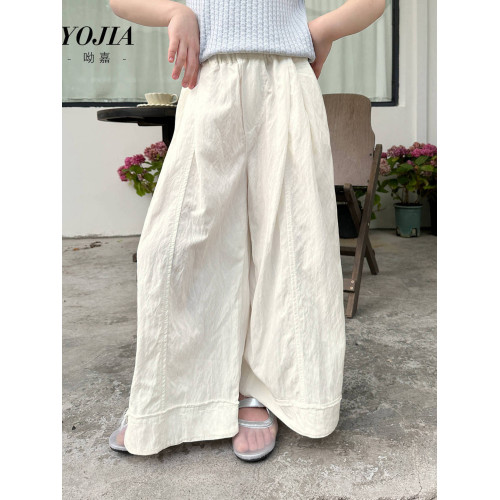 女童防蚊褲夏季2025新款洋氣輕薄小女孩寬松濶腿褲休閒褲兒童褲子