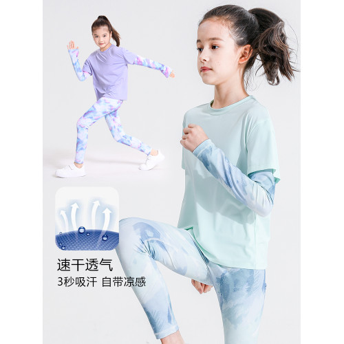 【涼感速乾】萌格格女童上衣速乾衣t恤 兒童防曬服訓練網球服夏薄