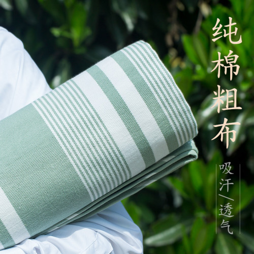 【純棉】老粗布涼蓆床單加厚三件套全棉高級單件特厚純色不起球夏