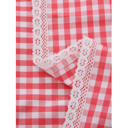 老粗布床單精梳純棉全棉A類三件套花邊加厚加密單件格子被罩被套