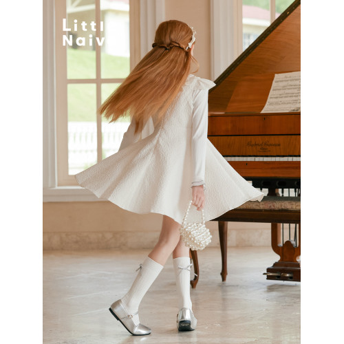 Little Naive夏季新款女童法式連衣裙兒童公主裙生日禮服背心裙