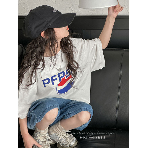 韓國童裝女童夏裝2025新款短袖T恤兒童寬鬆上衣打底衫大童夏天潮t