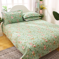 老粗布床單碎花田園三件套純棉全棉加厚加密床包被罩大炕單單件