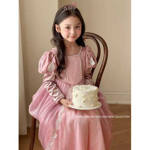 YFY女童愛麗兒公主裙連衣裙生日禮服美人魚長裙四季可穿高級