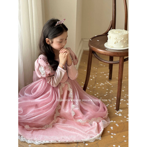 YFY女童愛麗兒公主裙連衣裙生日禮服美人魚長裙四季可穿高級