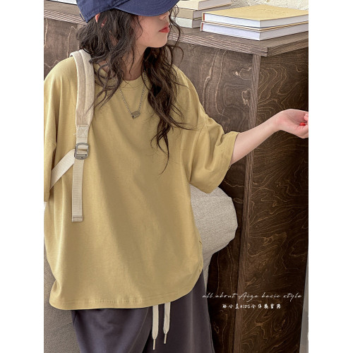 女童短袖T恤夏裝2025新款兒童上衣純棉衣服大童半袖寬鬆打底衫薄